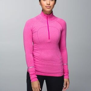 Lululemon Sz 4 Women Pullover Run Swiftly Tech 1/2 Zip High Neck Magenta Gorpcor